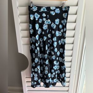 Zara black floral skirt NWT